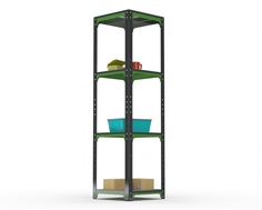 Стеллаж Metalex Kit Comfort 1800х500х500 4 полки, Серо-зеленый