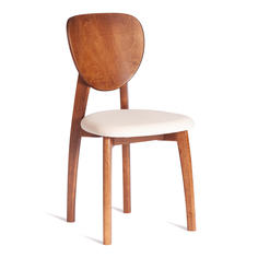 Стул для кухни TetChair DIAMANTE мягкое сидение, коричневый/кремовый