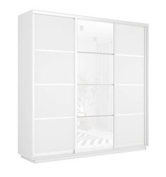 Шкаф-купе Бонето Лоял 3-х дверный ДСП/Стекло белое/ДСП 210х60х220 Белый