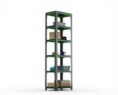 Стеллаж Metalex Kit Comfort 2000х400х500 6 полок, Серо-зеленый