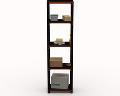 Стеллаж Metalex Kit Comfort 2200х400х600 5 полок, оранжево-чёрный