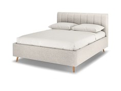 Кровать двуспальная Rooney с ПМ, 180х200, Иск. Шерсть Lama 2 Бежевый Armos