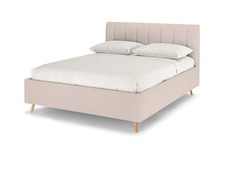 Кровать двуспальная Rooney с ПМ, 140х200, Велюр Vip 1 Белый Armos