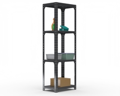 Стеллаж Metalex Kit Comfort 2000х400х600 4 полки, Серый