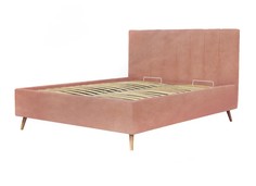 Кровать двуспальная Rooney с ПМ, 180х200, Велюр Teddy 026 Пудровый Armos