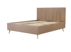Кровать двуспальная Rooney с ПМ, 160х200, Велюр Энигма 04 Бежевый Armos