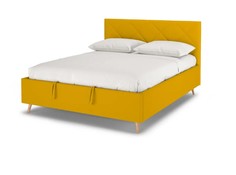 Кровать двуспальная Lillian, 160х200, рогожка Bjork Mustard горчичный Armos