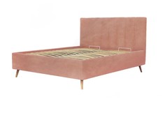 Кровать двуспальная Rooney с ПМ, 160х200, Велюр Teddy 026 Пудровый Armos
