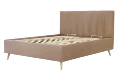 Кровать двуспальная Rooney с ПМ, 180х200, Велюр Энигма 04 Бежевый Armos