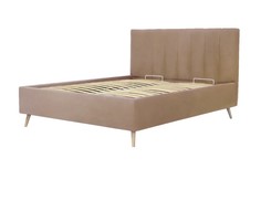 Кровать двуспальная Rooney с ПМ, 140х200, Велюр Энигма 04 Бежевый Armos