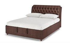 Кровать двуспальная Ellen 3, 160х200, Велюр Teddy 727 темно-коричневый Armos