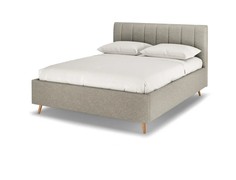 Кровать двуспальная Rooney с ПМ, 160х200, Иск. Шерсть Lama 2 Бежевый Armos