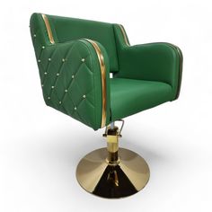Парикмахерское кресло Мебель Бьюти Синди, Зеленый, Гидравлика диск золотой