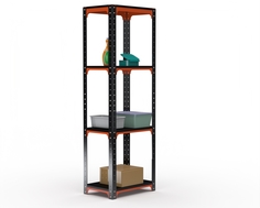 Стеллаж Metalex Kit Comfort 2000х500х600 4 полки, оранжево-чёрный