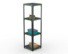 Стеллаж Metalex Kit Comfort 2000х400х400 4 полки, Серо-зеленый