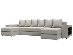 Диван Хит Диванов Дубай правый рогожка, еврокнижка, Амур бежевый