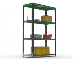 Стеллаж Metalex Kit Comfort 1800х900х500 4 полки, Серо-зеленый
