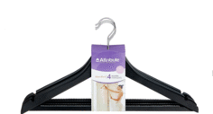 Вешалки для одежды Attribute Hanger Siluet Black 4 шт