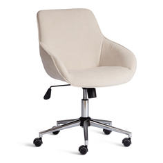 Компьютерное офисное кресло TetChair DUBLIN, хром, вельвет, молочный