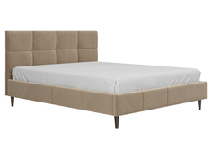 Кровать Первый Мебельный Эмма Кремовый, велюр 160х200 см