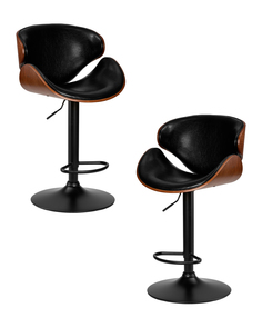 Барный стул DOBRIN KARTER BLACK 2 шт коричневый орех дерево;черный PU