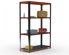 Стеллаж Metalex Kit Comfort 2000х900х400 4 полки, оранжево-чёрный