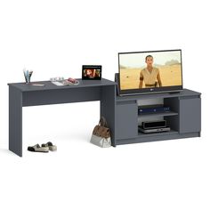 Стол письменный с тумбой СВК Мори 1200+МТВ1200 графит, 240,8х50х77 см