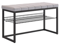 Обувница МебельСон Классная 2 Черный муар, металл / Оникс, велюр Mebelson