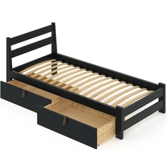 Кровать односпальная Solarius Классическая 80mortoser-2yash антрацит 80х200