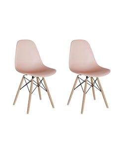 Стул для кухни СтулБержи EAMES DSW, деревянные ножки, 2 шт., пудровый