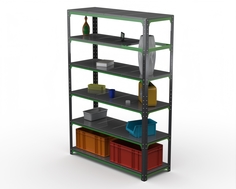 Стеллаж Metalex Kit Comfort 2000х900х500 6 полок, Серо-зеленый