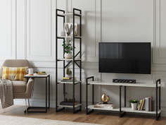 Стеллаж Loftyhome Мальборк 40 Мрамор Сноу