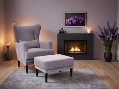 Кресло с пуфом Центр Мебель Прованс лиловое