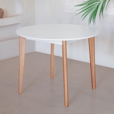 Стол обеденный для кухни Skyland LYKKE TR-80, Белый/Бук 80х80х75