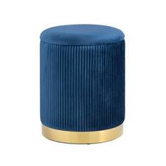Пуф Шарлотта с ящиком велюр синий Stool Group