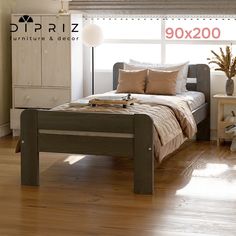 Кровать односпальная Dipriz Берт 205.4х96х73 серый