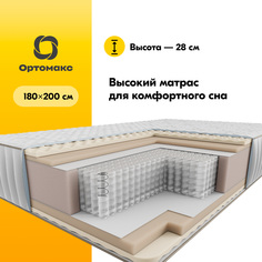 Ортопедический матрас Relax 26 S500 160х200 см (1600х2000 мм) для двуспальной кровати Ортомакс
