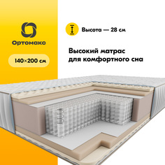 Ортопедический матрас Relax 26 S500 140х200 см (1600х2000 мм) для двуспальной кровати Ортомакс