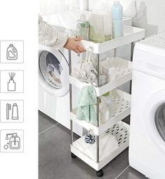 Этажерка на колесиках для кухни и ванной SONGMICS KSC10WT,4-ярусная,40 x 22 x 86 см, Белый