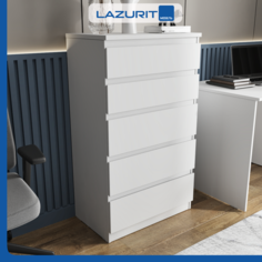 Комод Lazurit Dolce 5 ящиков 65х40х112 белый Лазурит
