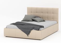 Двуспальная кровать Galaxy Венера-2, 160х200, бежевый рогожка