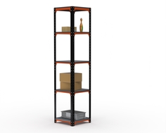 Стеллаж Metalex Kit Comfort 2200х600х600 5 полок, оранжево-чёрный