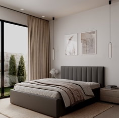 Кровать DivalDo Афина 180х200 с подъемным механизмом и ящиком, темно-серая