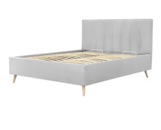 Кровать двуспальная Rooney, 140х200, Велюр Teddy 023 Серый Armos