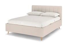 Кровать двуспальная Rooney с ПМ, 180х200, Велюр Teddy 004 Молочный Armos