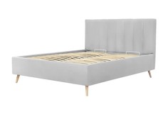 Кровать двуспальная Rooney с ПМ, 140х200, Велюр Teddy 023 Серый Armos