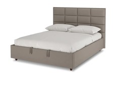 Кровать двуспальная Wicca с ПМ, 160х200, Велюр Enigma 08 Серый Armos