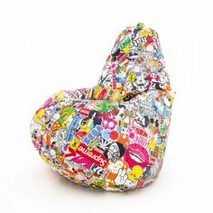 Бескаркасный пуф, Кресло-мешок CoolBag Груша, Велюр натуральный, Размер XXXL