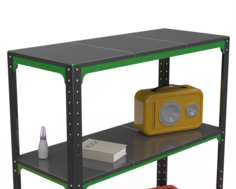 Стеллаж Metalex Kit Comfort 2000х900х300 4 полки, Серо-зеленый