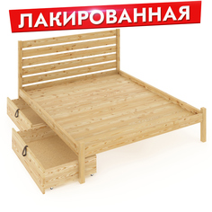 Кровать двуспальная Solarius Классическая klas-spin120lak-190-full-2yash бежевый 120х190см